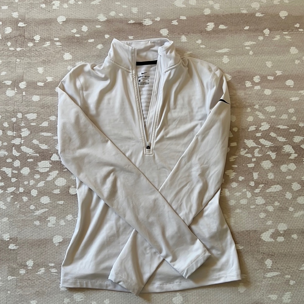 white nike dry fit quarter zip